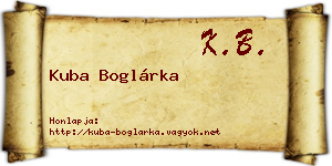 Kuba Boglárka névjegykártya