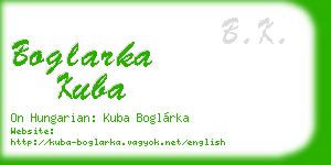 boglarka kuba business card